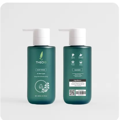 Teal bottle rendered front and back